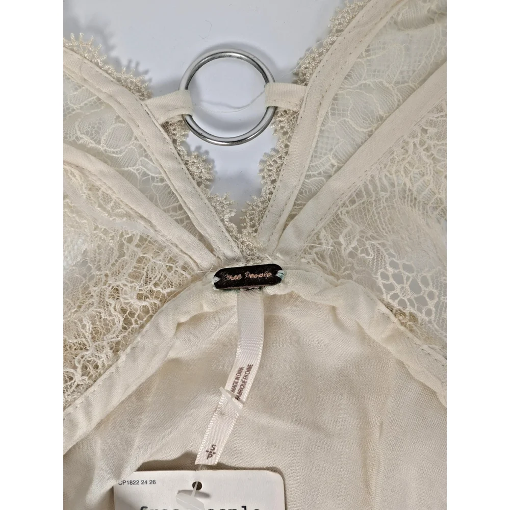 NWT Free People Don’t You Dare Lace Dress Ivory Neutral Combo Sz S Bachelorette - Picture 6 of 11